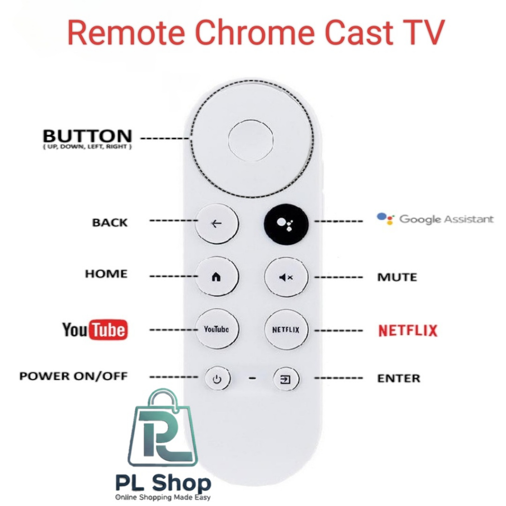 Remote Control G9N9N สำหรับ Chromecast TV รีโมทคอนโทรลบลูทูธ มีปุ่ม Google TV Voice