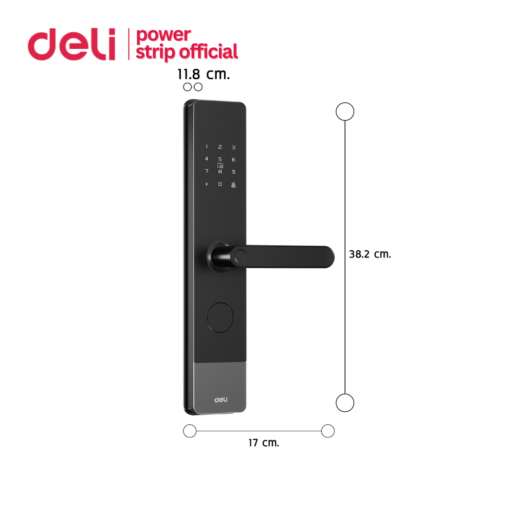 Deli ที่ล็อคประตูดิจิตอล กลอนประตูดิจิตอล สแกนนิ้ิว การ์ด รหัส กุญแจ ประกัน1ปี Digital Door Lock รูปที่ 7