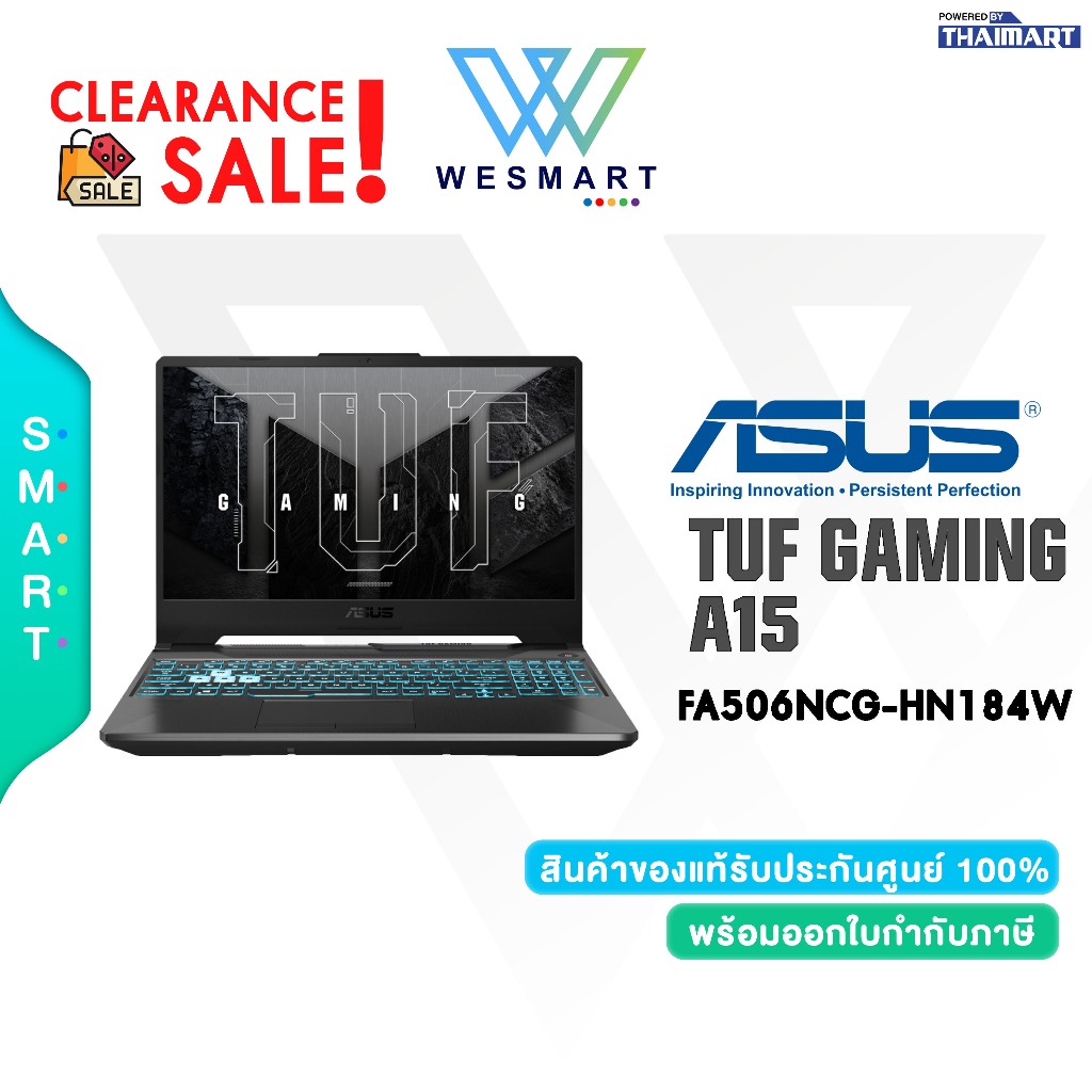 (Clearance) ASUS NOTEBOOK (โน้ตบุ๊ค) TUF Gaming A15 FA506NCG-HN184W : Demo สินค้าตัวโชว์/ประกัน ASUS