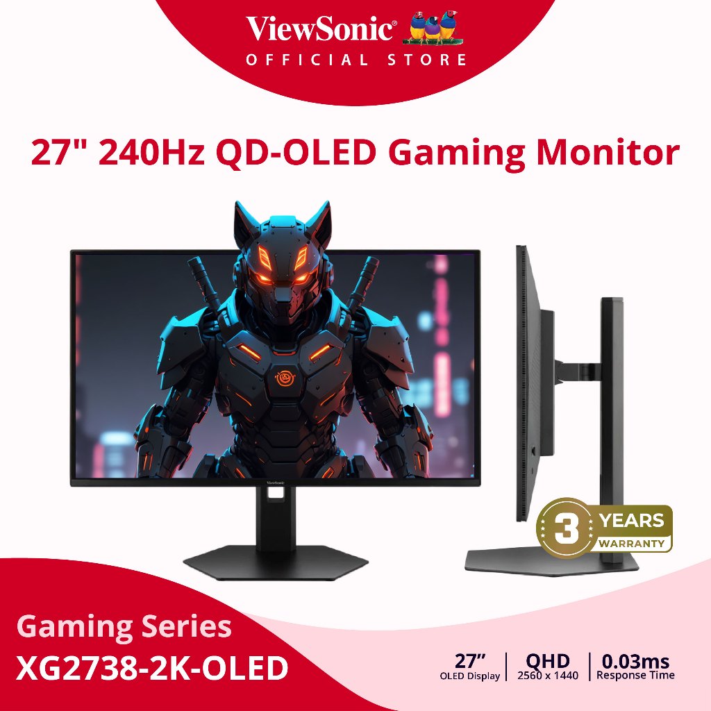 ViewSonic Gaming Monitor XG2738 2K-OLED / 27"/ QD-OLED / 240 Hz / 0.03 ms (จอมอนิเตอร์เกมมิ่ง)