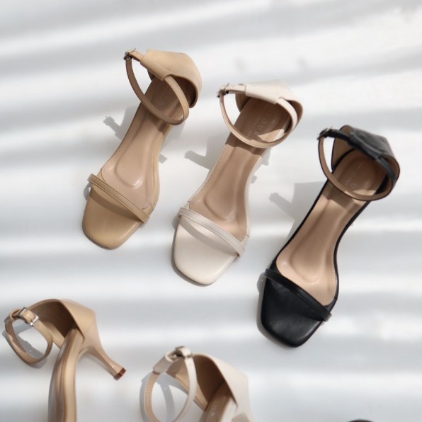 YOURSHOES B27 (ลด 1ไซส์) / รองเท้าส้นสูง 3นิ้ว รองเท้าผู้หญิง รองเท้ารัดข้อ