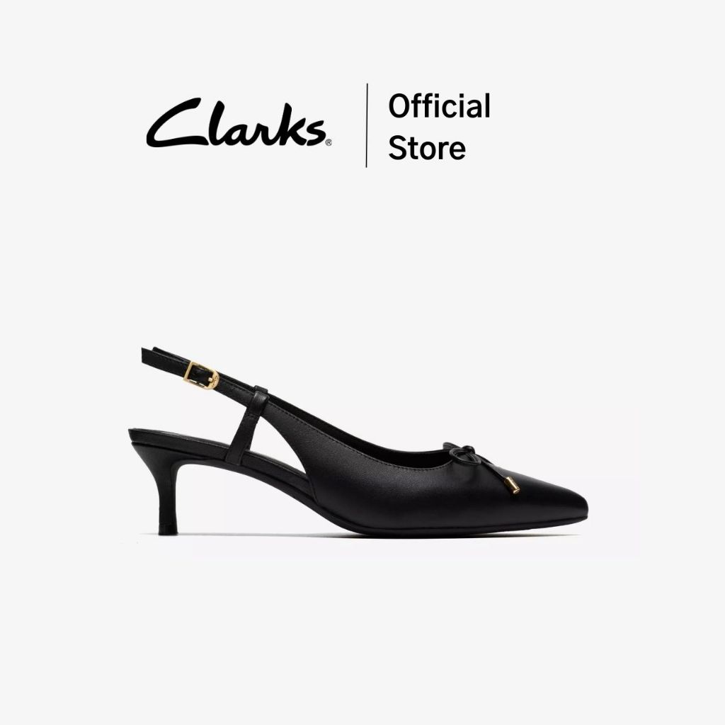 Clarks รุ่น ZAREY BOW สี BLACK LEATHER รองเท้าหนังแท้ คุณภาพดี ใส่สบาย รองเท้าส้นสูง รองเท้าทำงาน รองเท้าส้นสูงไซส์ 35.5