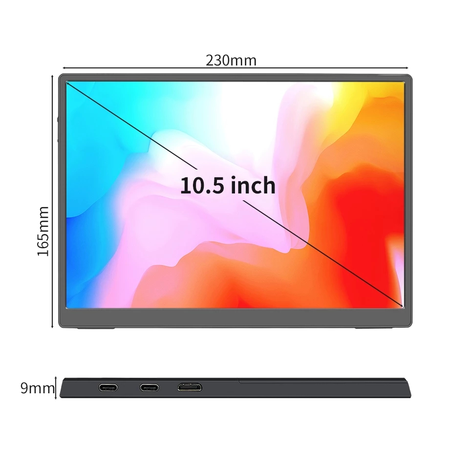 จอแสดงผล Hgfeatee10.5 นิ้ว 1280P HD 100% SRGB แบบพกพา LightMonitor MovlViewing