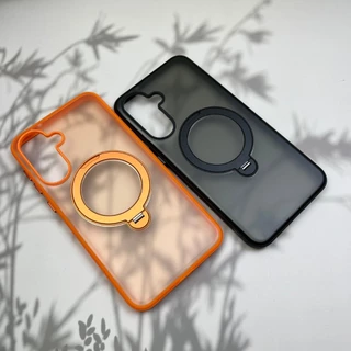 เคส Ring&Stand แหวนหมุนตั้งได้ กันลื่น หลังขุ่นขอบสี s26 Ultra / s25 / s24 / s23 / A17 / A16 / A26 / A57 / A56