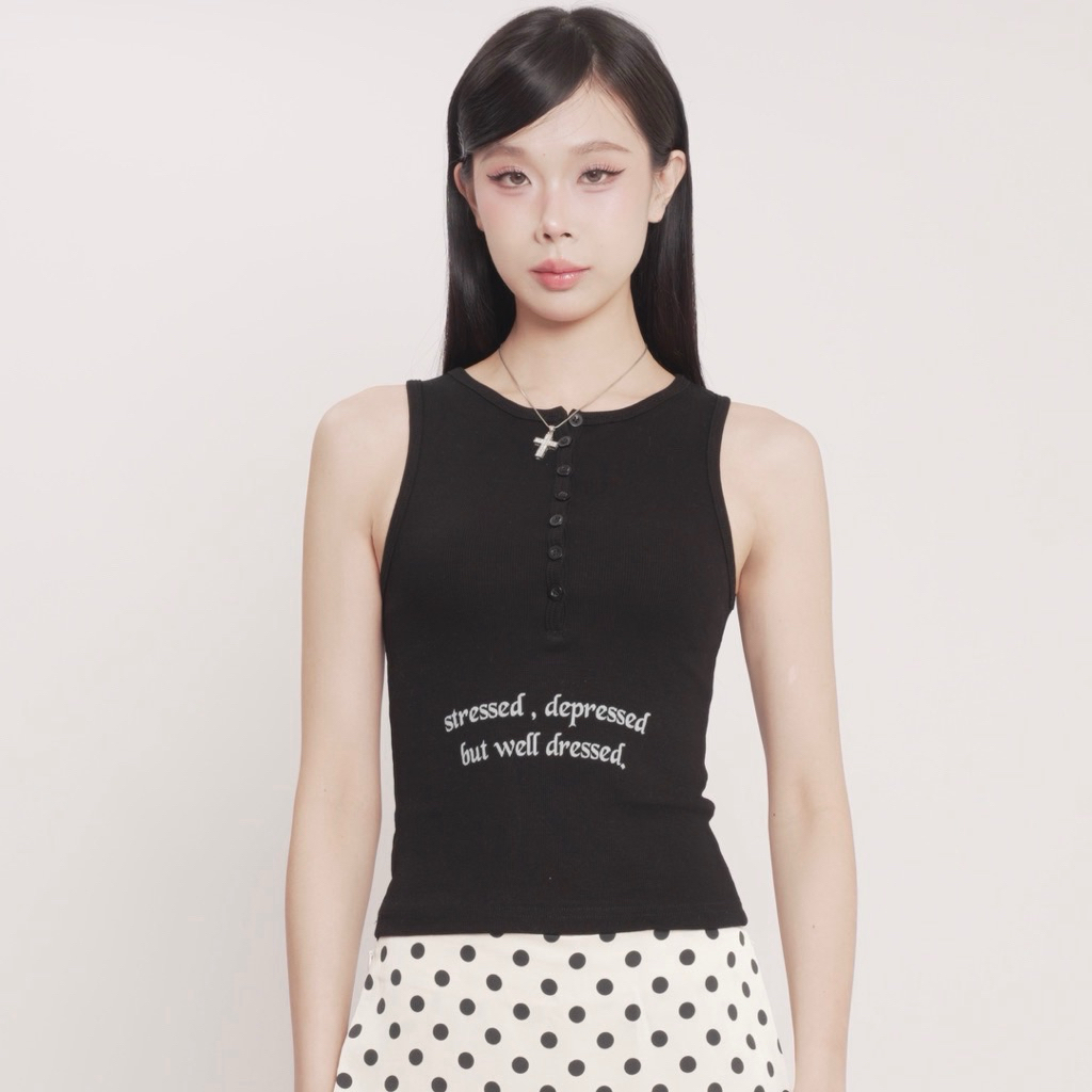 ส่งต่อ - ANGELWANG - WELL DRESSED TANK TOP (เสื้อกล้ามคอกระดุม)