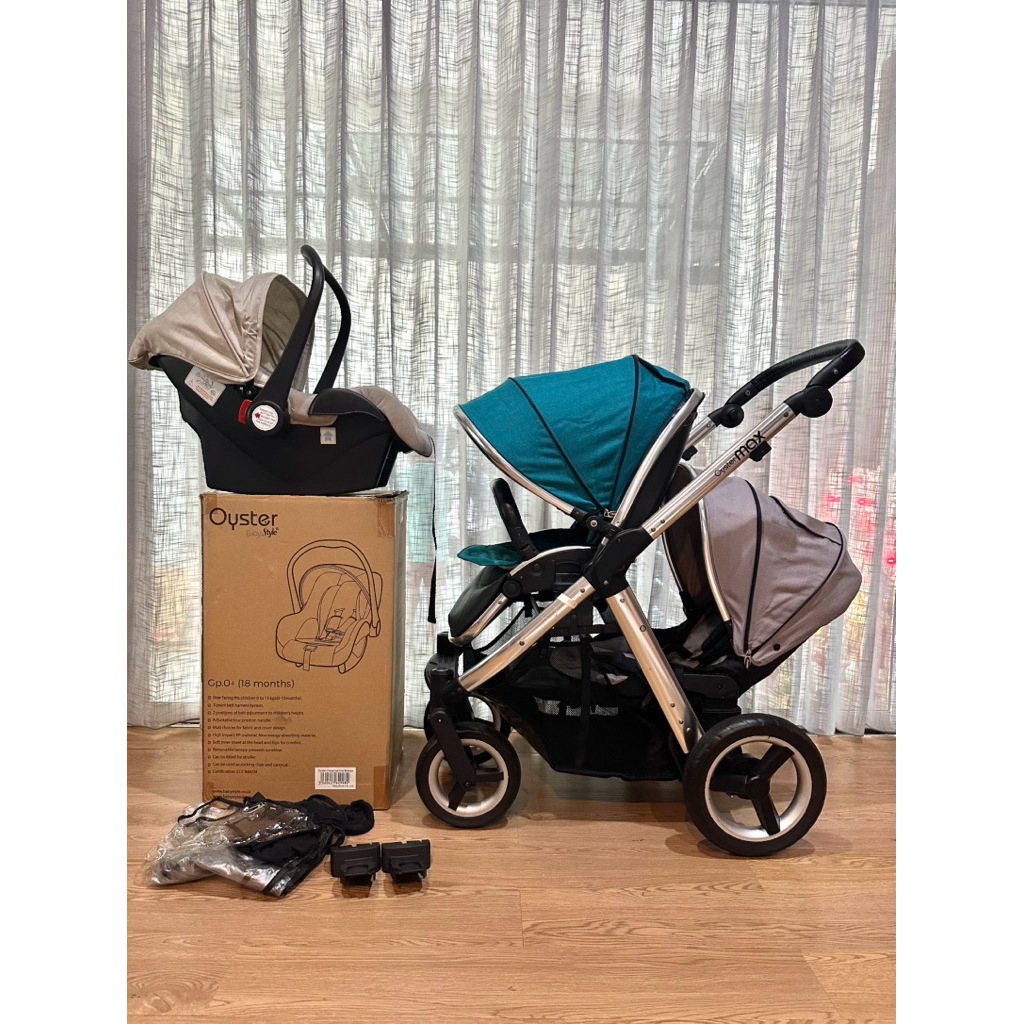 เซ็ตเตรียมคลอด✨ Oyster max  รถเข็นแฝด พี่น้อง พร้อมคาร์ซีท เข็นคู่หรือแยกเดี่ยวได้  ติดตั้งได้ทั้งใน