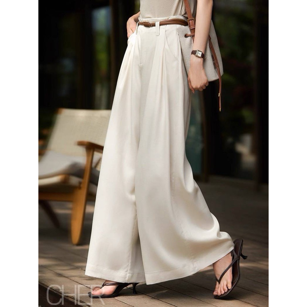 1715กางเกงขายาวold moneyทรงกระบอกกว้างเอวสูง💛💛