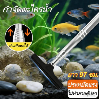ที่ขูดตะไคร่น้ำตู้ปลาแบบยืดหดได้แปรงทำความสะอาดตู้ปลาอเนกประสงค์มีดโกนขูดสาหร่ายสแตนเลสผสมพลาสติกแข็งแรงทนทานถอดล้างง่าย