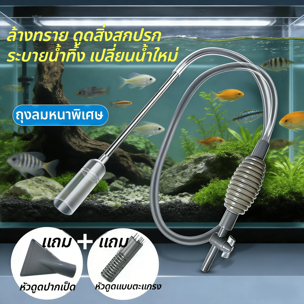 ที่ดูดขี้ปลาที่เปลี่ยนน้ำตู้ปลาอัจฉริยะแบบกาลักน้ำล้างทรายดูดตะกอนทำความสะอาดอเนกประสงค์ใช้งานง่ายประหยัดเวลาช่วยให้น้ำ