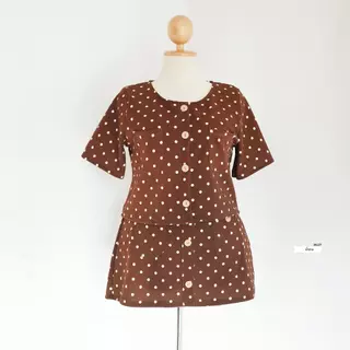 ANNNEW ชุดเซ็ทผ้ายืดมูลเวฟเสื้อคลุมลายจุด+กางเกงกระโปรง 3022T