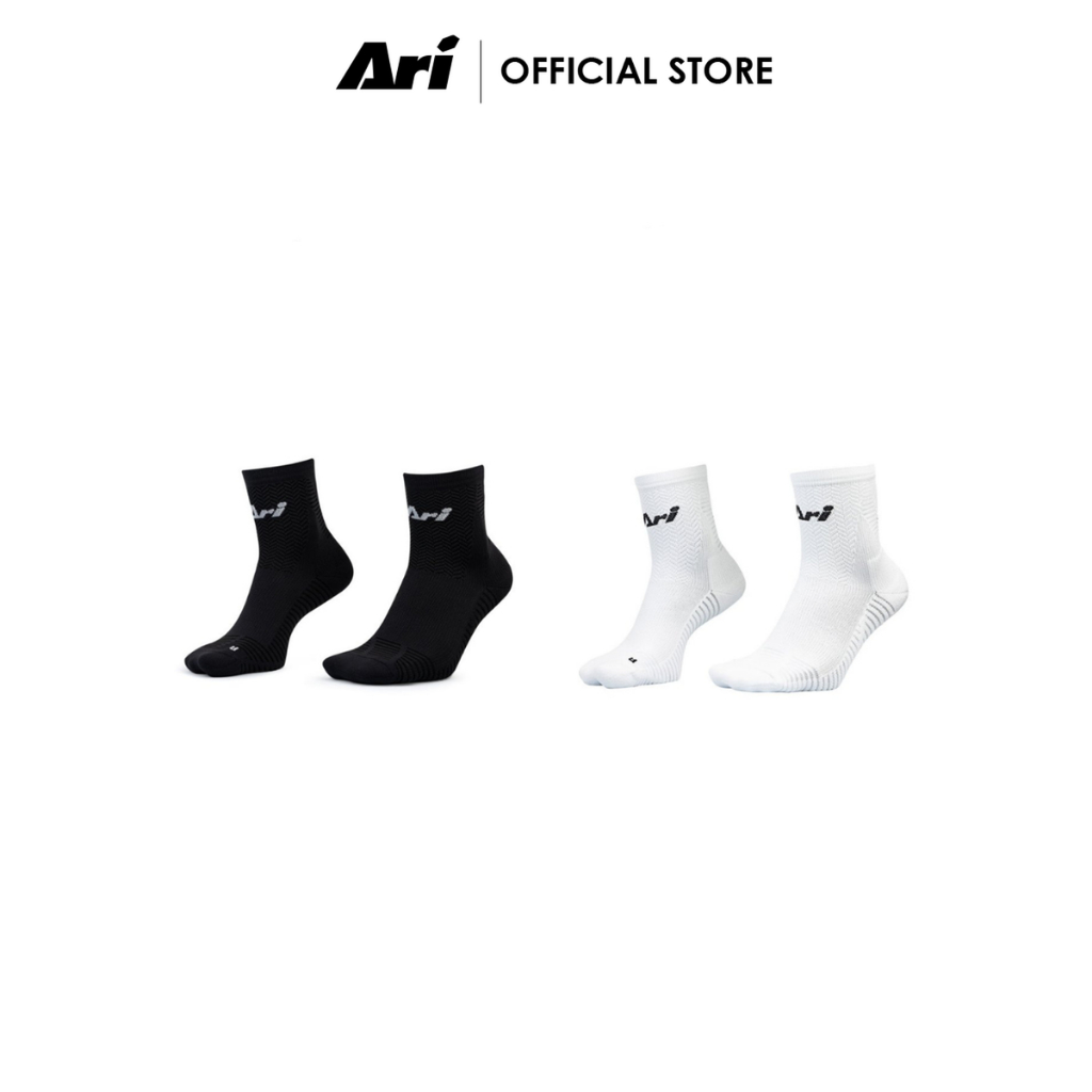 ARI ADEPT TERRY RUNNING QTR SOCKS - ถุงเท้าวิ่ง อาริ TERRY RUNNING QTR