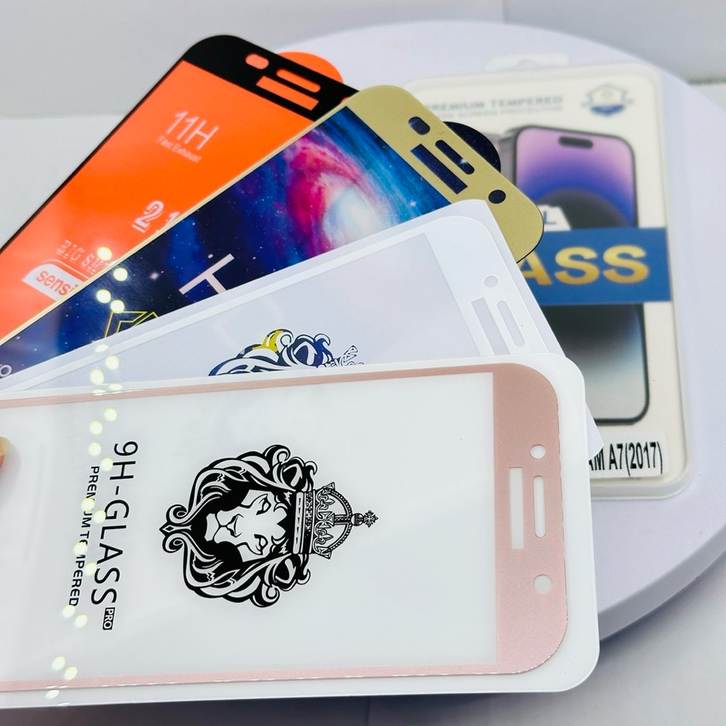 ［พร้อมส่ง] ฟิล์มกระจกเต็มจอ ใช้สำหรับ Samsung A8Plus A9(2018) A910 A9Pro C9Pro Note5 J7Pro J7Pirme ก