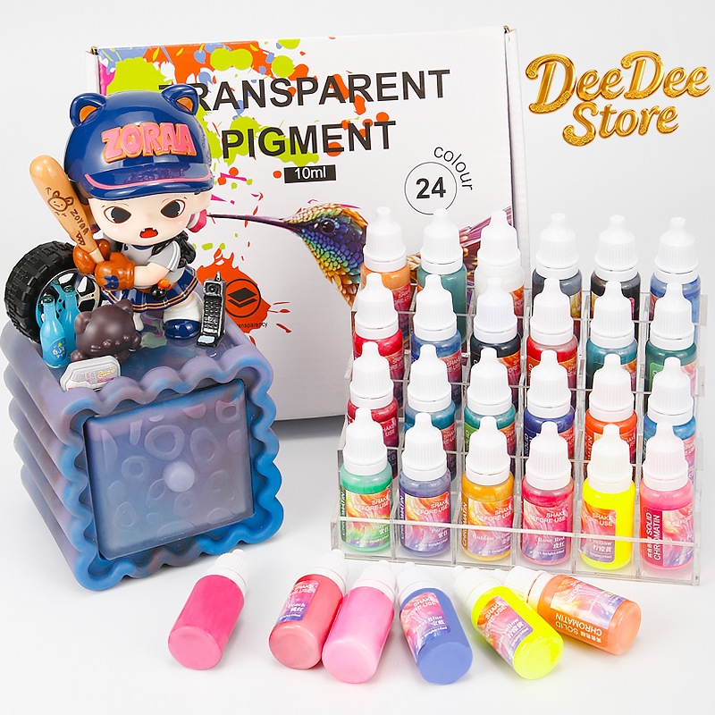 24 Colors Epoxy Resin Pigment Transparent Non-Toxic Epoxy Resin Dye