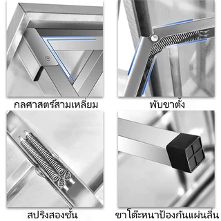 โต๊ะพับ 140/120/100/80CM 304โต๊ะพับสแตนเลส โต๊ะยาว พกพาได้ รับน้ำหนักได้500KG โต๊ะพับได้ โต๊ะพับอเนกประสงค์ โต๊ะวางของ