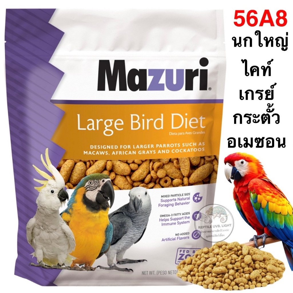 Mazuri 56A8 อาหารนกปากขอ ซันคอนัว เกรย์ กระตั้ว มาคอว์