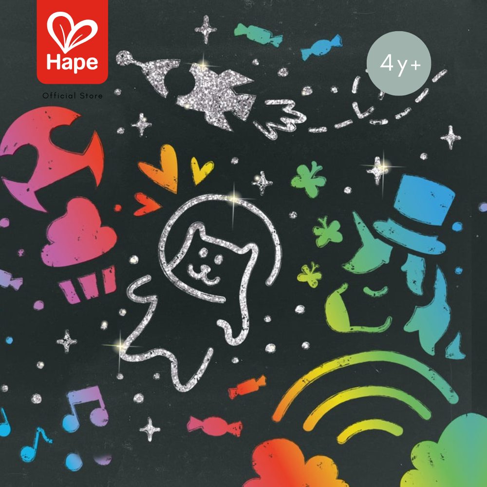 Hape - Oodles of Doodles Scratching        ชุดขูดสี สร้างศิลปะ และภาพพิมพ์ฉลุ        4Y+ รูปที่ 5