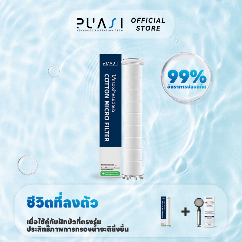 ไส้กรอง COTTON FILTER ฟิลเตอร์กรองน้ำ ถอดเปลี่ยนไส้กรองได้ กรองน้ำฝักบัว กรองน้ำ กรองสิ่งเจือปนจากน้ำ