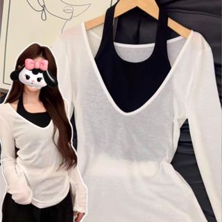 เสื้อคลุมกันแดดแขนยาวผ้าโปร่งบางสีขาวคอวีสำหรับผู้หญิง ทำจาก…