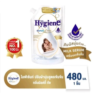 น้ำยาปรับผ้านุ่มไฮยีน x1 ถุง กลิ่น มิลค์กี้ ทัช expert care ขนาด 480 มล.