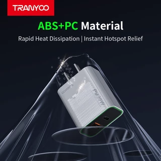 TRANYOO【TIS】 US13 เครื่องชาร์จเร็วแบบพอร์ตคู่ USB + Type-C เครื่องชาร์จโทรศัพท์มือถือสำหรับโทรศัพท์ Ap&le และ And&oid
