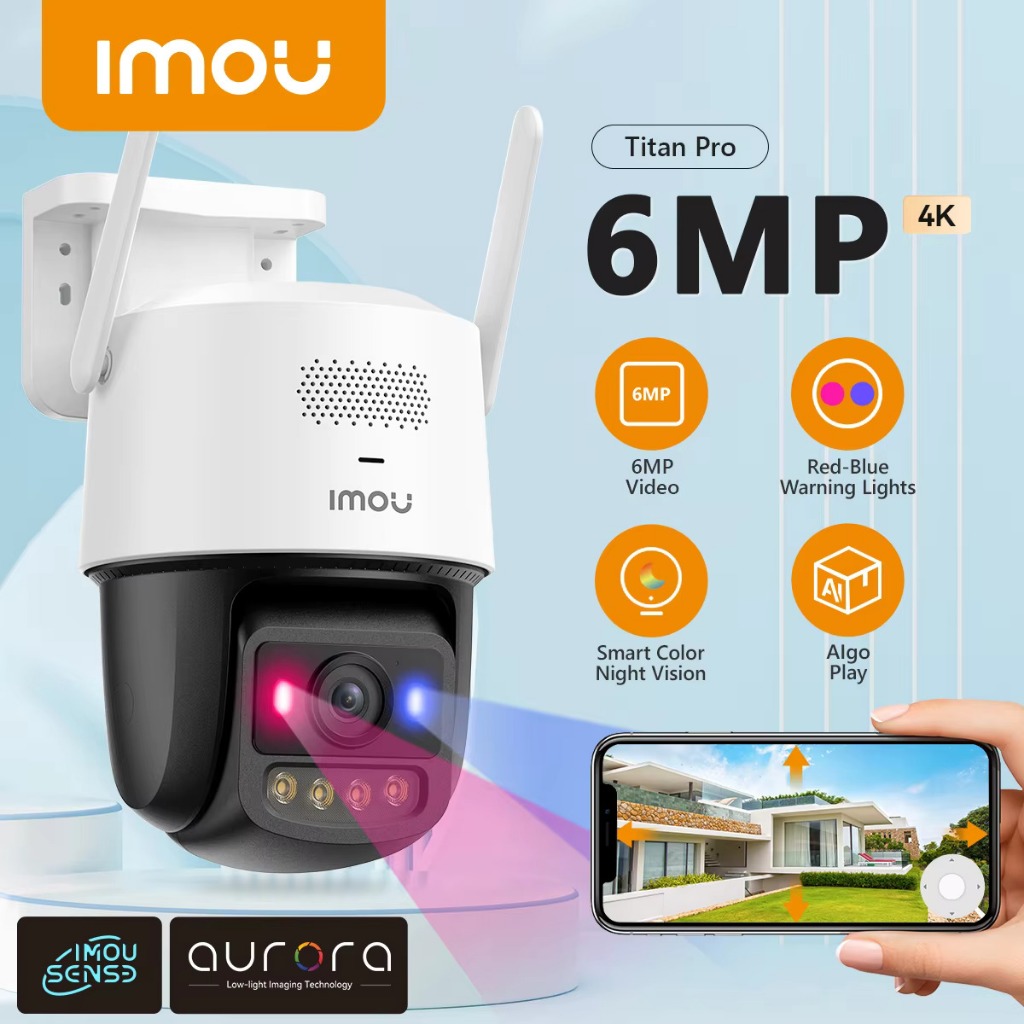 ⚡️กล้องวงจรปิดไร้สาย⚡️ Dahua IMOU Titan Pro 6MP 3K+ Outdoor Wi-Fi Camera Aurora Colour Night