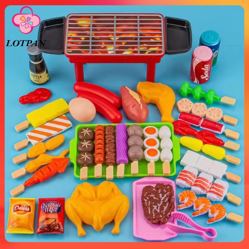 LOTPAN ชุดบาร์บีคิว 35 ชิ้น, ชุดบาร์บีคิว  ชุดของเล่นย่างบาร์บีคิว, ของเล่นบาร์บีคิว, บทบาทสมมติ