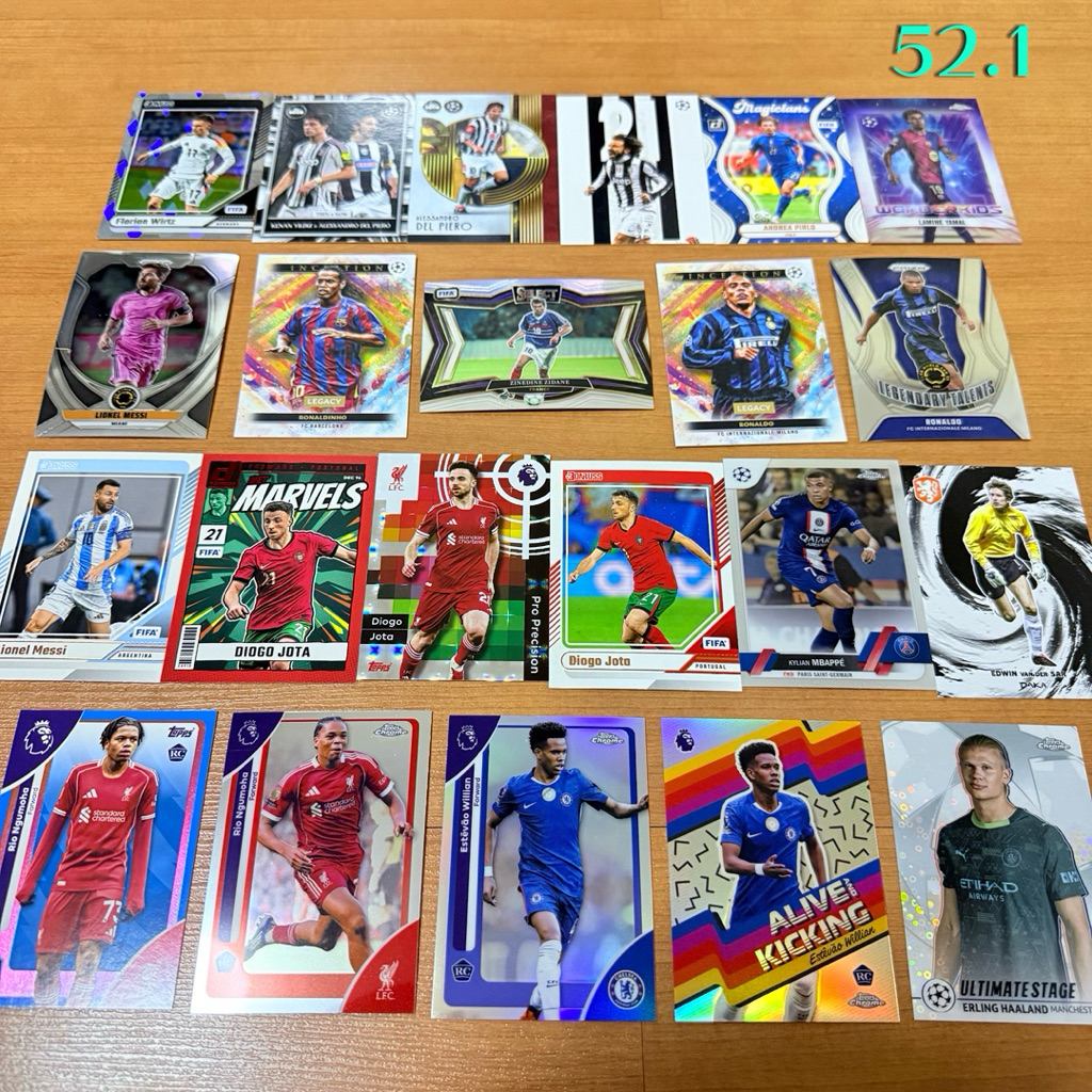 การ์ดสะสมฟุตบอล ดาวรุ่ง RC NGUMOHA ESTEVAO YAMAL ตำนาน INCEPTION RONALDO RONALDINHO JOTA MESSI ZIDAN