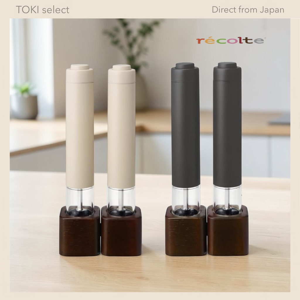 recolte RMM-1 Electric Salt and Pepper Mill Set Automatic Grinder Adjustable Ceramic Spice Mill