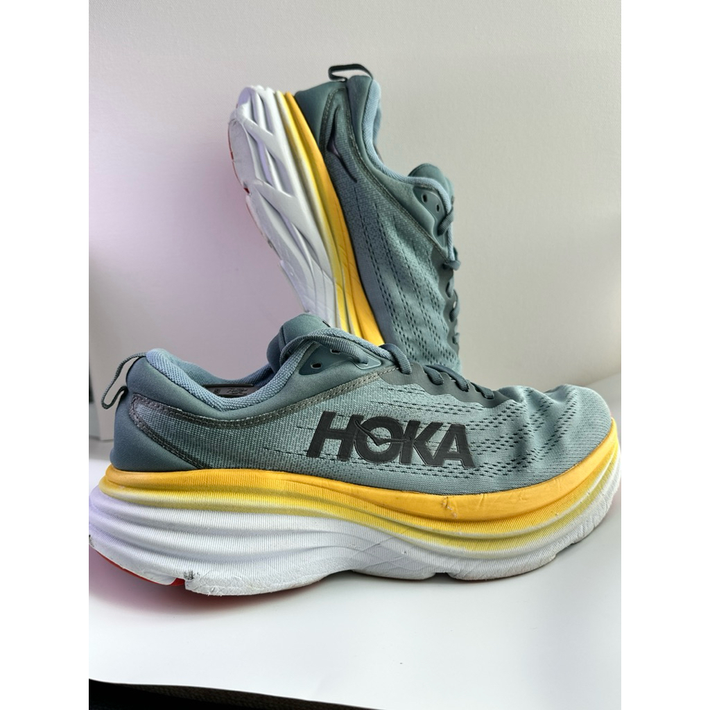 รองเท้ามือสอง HOKA รุ่น Bondi 8 สี Goblin Blue/Mountain Spring