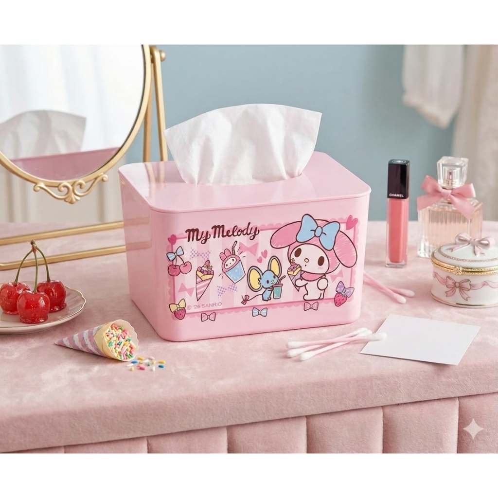 กล่องทิชชู่ แบบ pop up ลายการ์ตูน Sanrio มินิมอล สำหรับ ห้องนั่งเล่น ห้องนอน