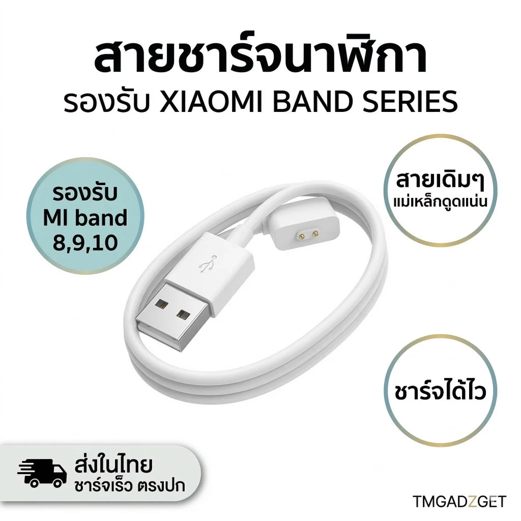 ส่งในไทย ตรงปก สายชาร์จ Xiaomi Band 10 Magnetic charging cable รุ่น Mi Band 8 8 Pro Mi Band 9 10