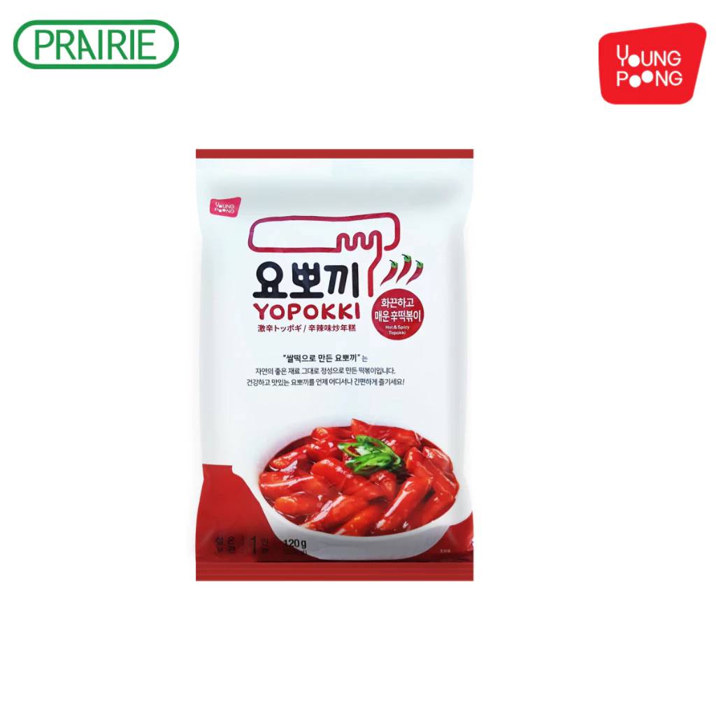 ยองพุง โยโปกิ ฮ็อตแอนด์สไปซี่ ต๊อกโบ๊กกิ 120 กรัม / Youngpoong Yopokki Hot & Spicy Topokki 120 g.