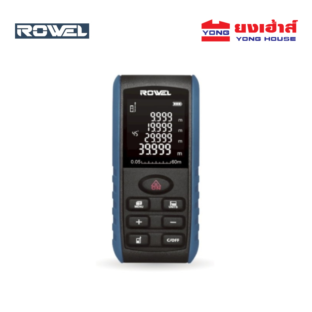 ROWEL เครื่องวัดระยะเลเซอร์ แสงสีแดง รุ่น 60M-R เครื่องวัดระยะ เลเซอร์ เลเซอร์วัดระยะ