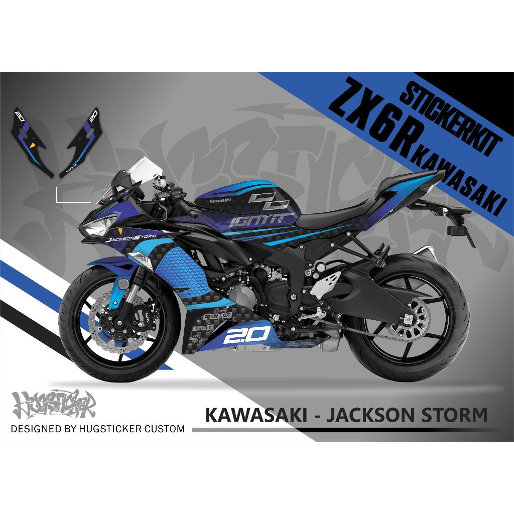 Hugsticker สติ๊กเกอร์ ZX6R ลาย Jackson Storm