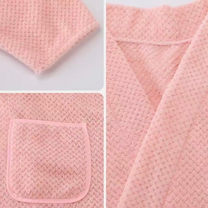 [พร้อมส่ง] ชุดคลุมอาบน้ำ เสื้อคลุมอาบน้ำ คู่รัก เสื้อคลุมอาบน้ำ แห้งไว นุ่มและสบาย สำหรับทั้งชายและหญิง รูปที่ 7
