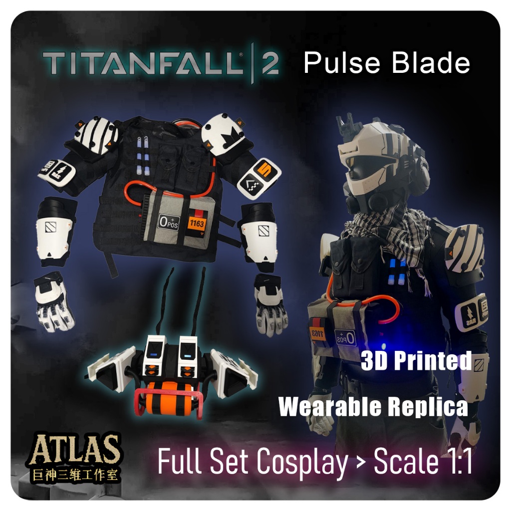 ATLAS | Prop Replica | Titanfall 2 | 3D Pulse Blade Full-Set Armor Set | Scale 1:1 | หมวกคอสเพลย์ | 