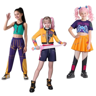 คอสเพลย์ K-POP Demon Slayer เครื่องแต่งกายสำหรับเด็ก แบบ Rumi Zoyi Mirai ชุดสำหรับฮาโลวีน