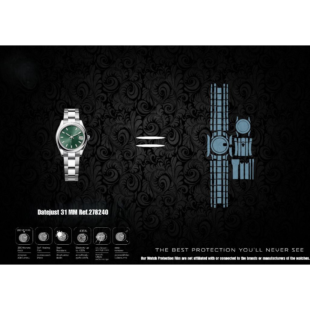 278240 Datejust Oyster 31mmฟิล์มป้องกันรอยนาฬิกา Watch Protection Film for สำหรับ Rolex Datejust 31 