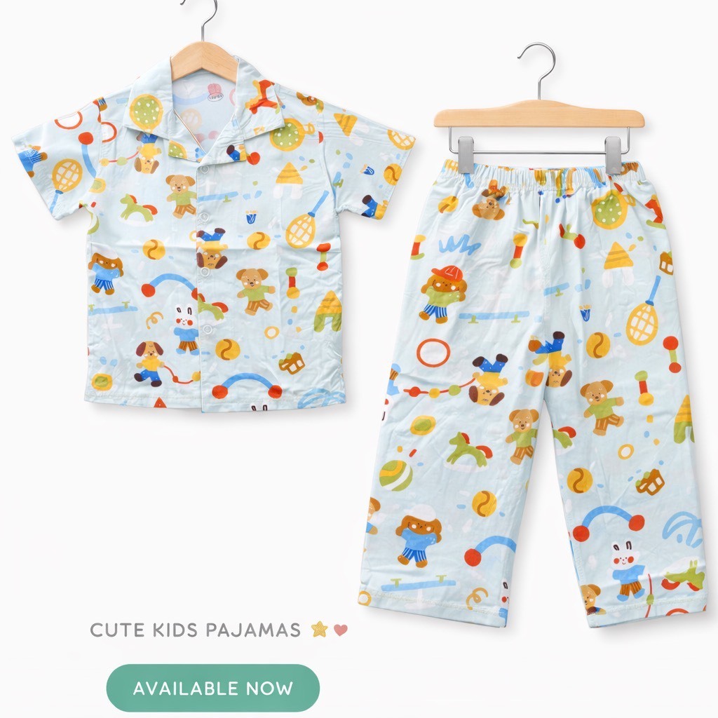 ชุดนอนเด็กคอปก แขนสั้นขายาว ชุดนอนเด็กชาย ผ้าฮาวายคอปกแขนสั้นขายาวมีกระดุมหน้า เนื้อผ้านุ่มใส่สบาย สีสันสดใส ไซส์100-120