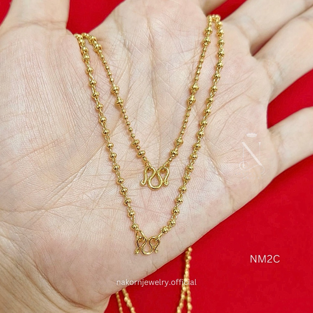 NM2C สร้อยคอ ปะคำครอบโซ่ เศษทองแท้ ไมครอน เกรดพรีเมี่ยม เทียบแท้เยาวราช
