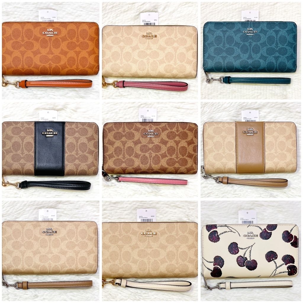 กระเป๋าสตางค์ ใบยาว LONG ZIP AROUND WALLET IN SIGNATURE CANVAS CW947 CR966 CZ607 CW778 CF464 CX148