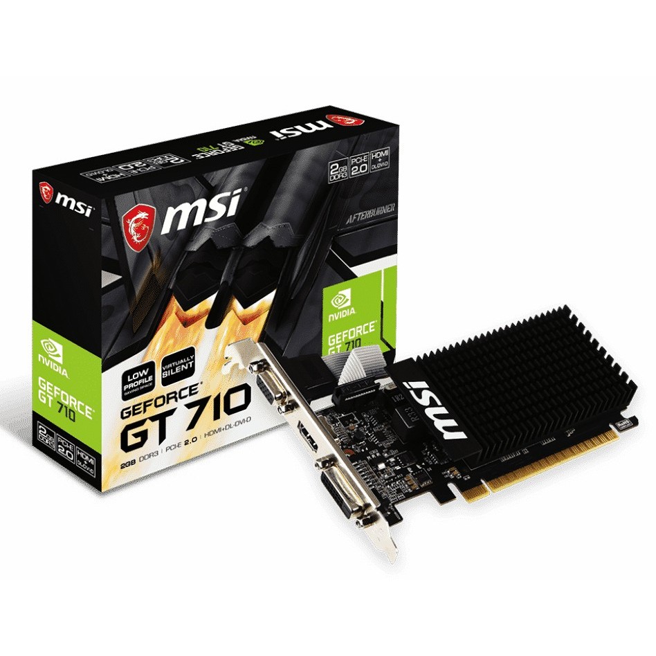 (การ์ดจอแสดงผล) MSI GEFORCE GT 710 2GB DDR3 Low Profile Bracket Included