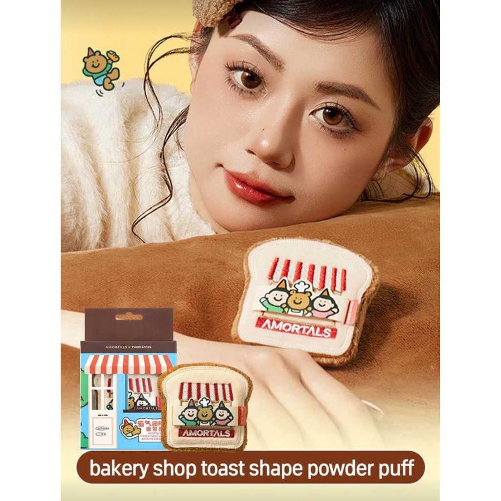Amortals x Tunee Goods Loose Powder Puff 🍞🐻✨