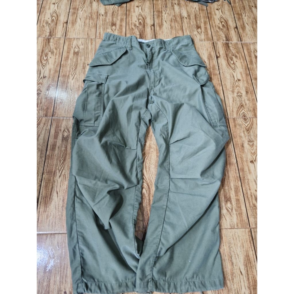 กางเกงทหารกองทัพ usa Vietnam war  M65 รถถัง  OG-107 60s US.ARMY Pants GRIPPER Zip S Cotton  1967 หมุ