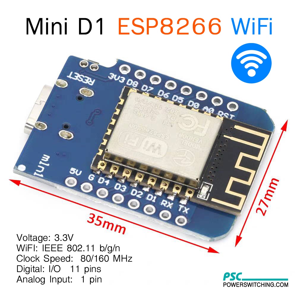 บอร์ด Arduino MINI D1 ESP8266 ต่อ WiFi ได้ ราคาประหยัดด้วย ESP-12F
