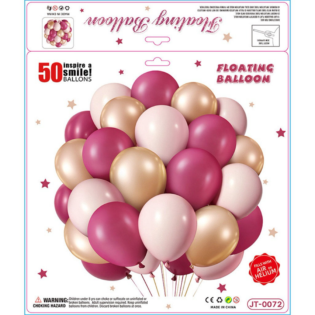 ลูกโป่ง ชุด 50 ใบ 10 นิ้ว balloons เนื้อหนาฮีเลี่ยม ลูกโป่งงานแต่ง ลูกโป่งวันเกิด ลูกโป่งวาเลนไทน์ โทนสีครบตามธีม ราคา ถูกที่สุด ดีลบีเคเค แกลเลอรีภาพที่ 4