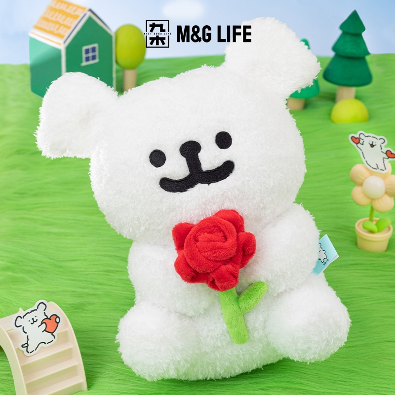 M&G LIFE x Maltese dog Plush Toys ตุ๊กตาผ้ากำมะหยี่สำหรับตกแต่งโต๊ะทำงาน