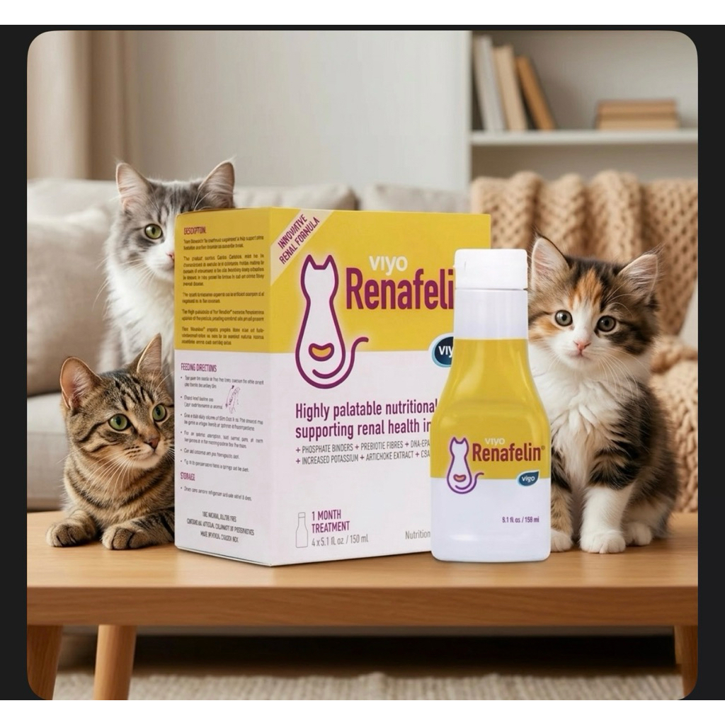 Viyo Renafelin(150ml) ดูแลสุขภาพไตอย่างตรงจุด: สูตรนวัตกรรมใหม่ที่ออกแบบมาเพื่อแมวที่มีภาวะโรคไตเรื้