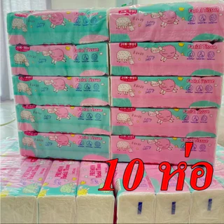 แพ็ค10ห่อ หนา3ชั้น กระดาษทิชชู่ไร้ฝุ่น กระดาษทิชชู่ป๊อปอัพ ไม่เป็นขุย อ่อนโยนต่อผิว ไม่ระคายเคือง