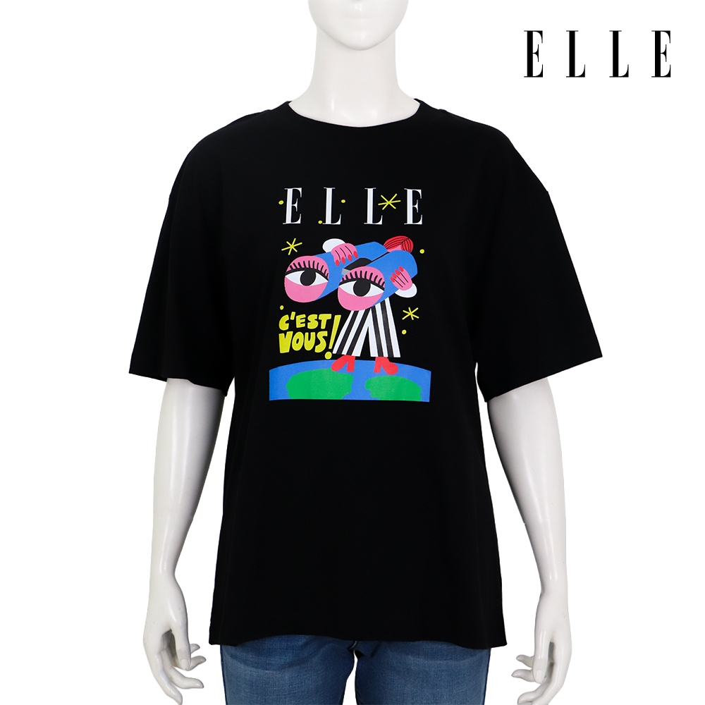 ELLE เสื้อยืด แขนสั้น ทรง UNISEX  รุ่น  80 ปี  สกรีนลายกราฟฟิค  คอลเลคชั่น   Artist - WWTV004
